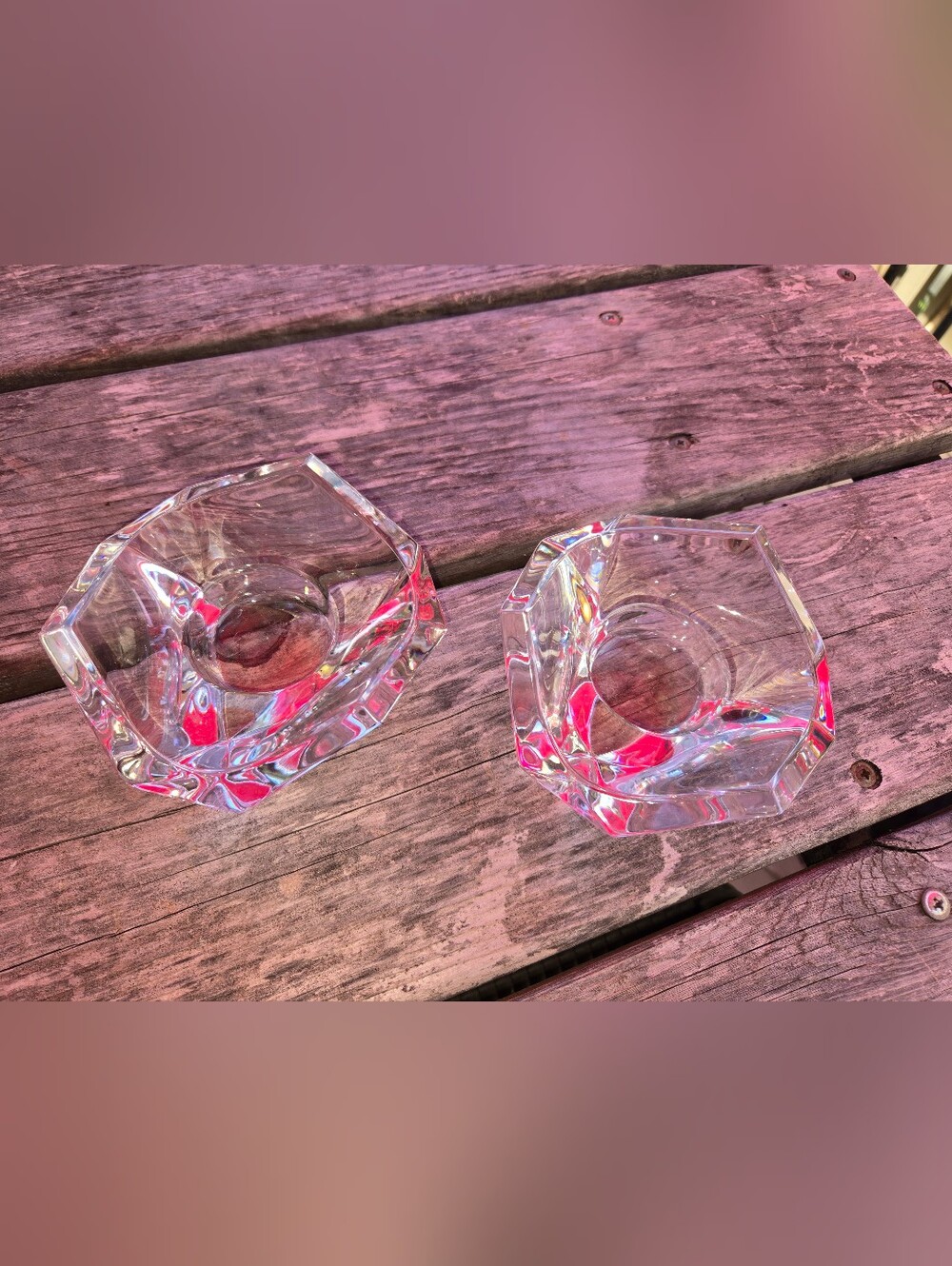 Set Of 2 Rogasak Crystal Votive Tea Light Candle Holders